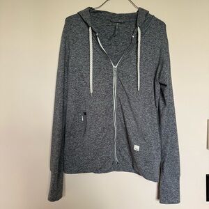 Vuori Heather Gray Halo Performance Full-Zip Hoodie, size small